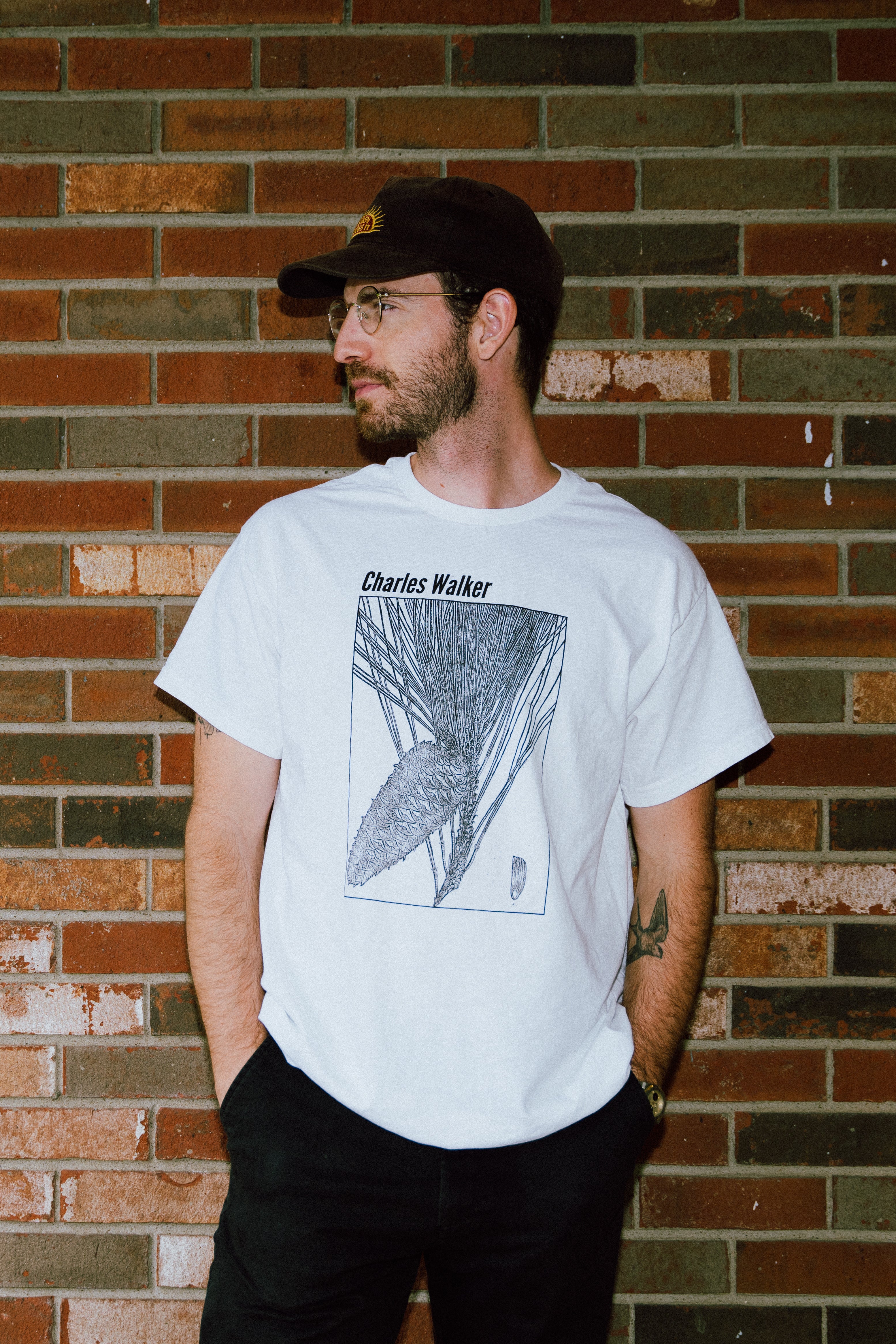 Pinecone Tee Shirt (Short Sleeve) - Charles Walker - Black