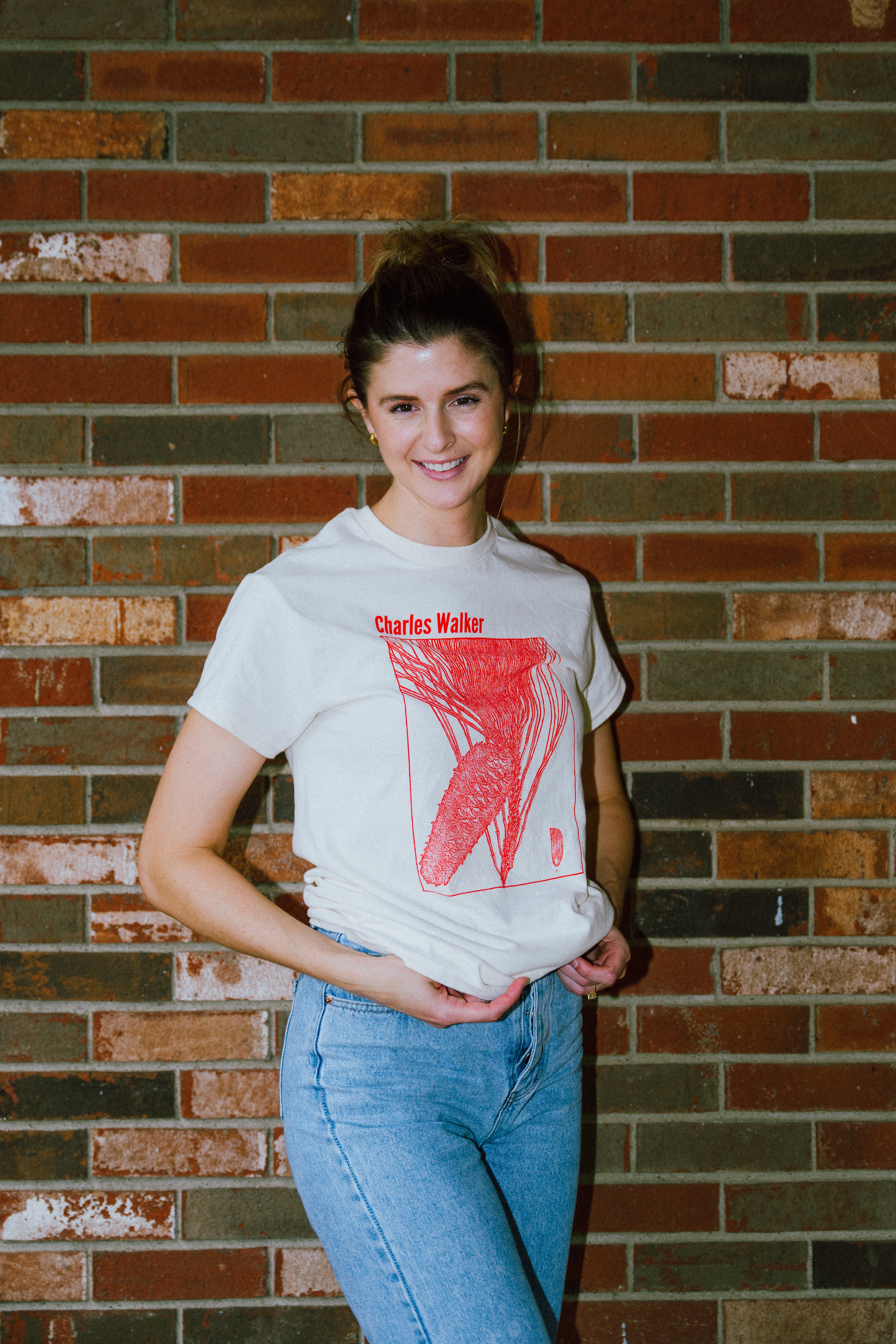 Pinecone Tee Shirt (Short Sleeve) - Charles Walker - Red